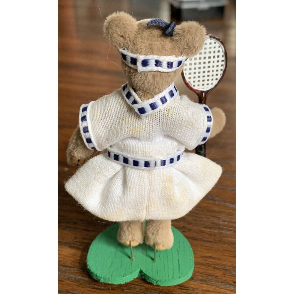 World of Miniature‎ Bears 2.5" Plush Bear Monica Tennis Player By Becky Wheeler - Picture 2 of 4